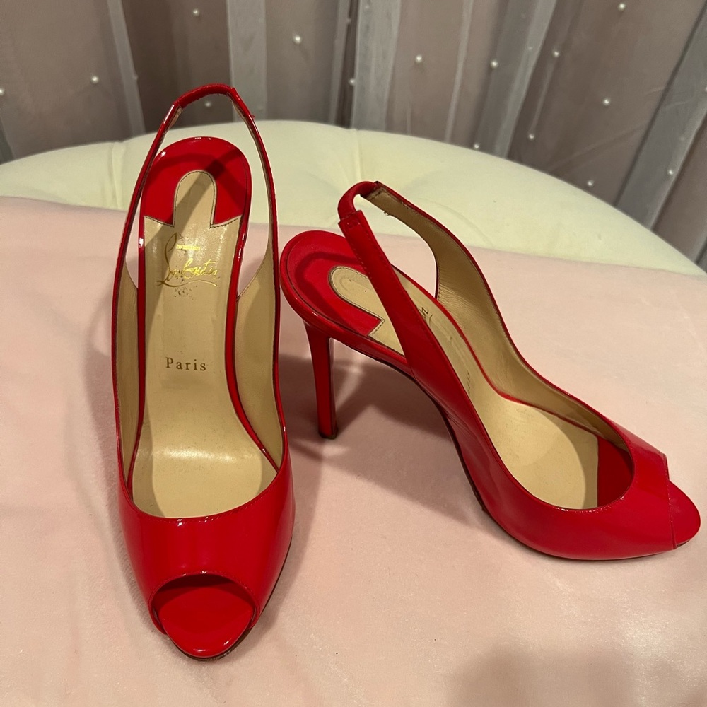 Christian Louboutin Peep Toe Slingbacks